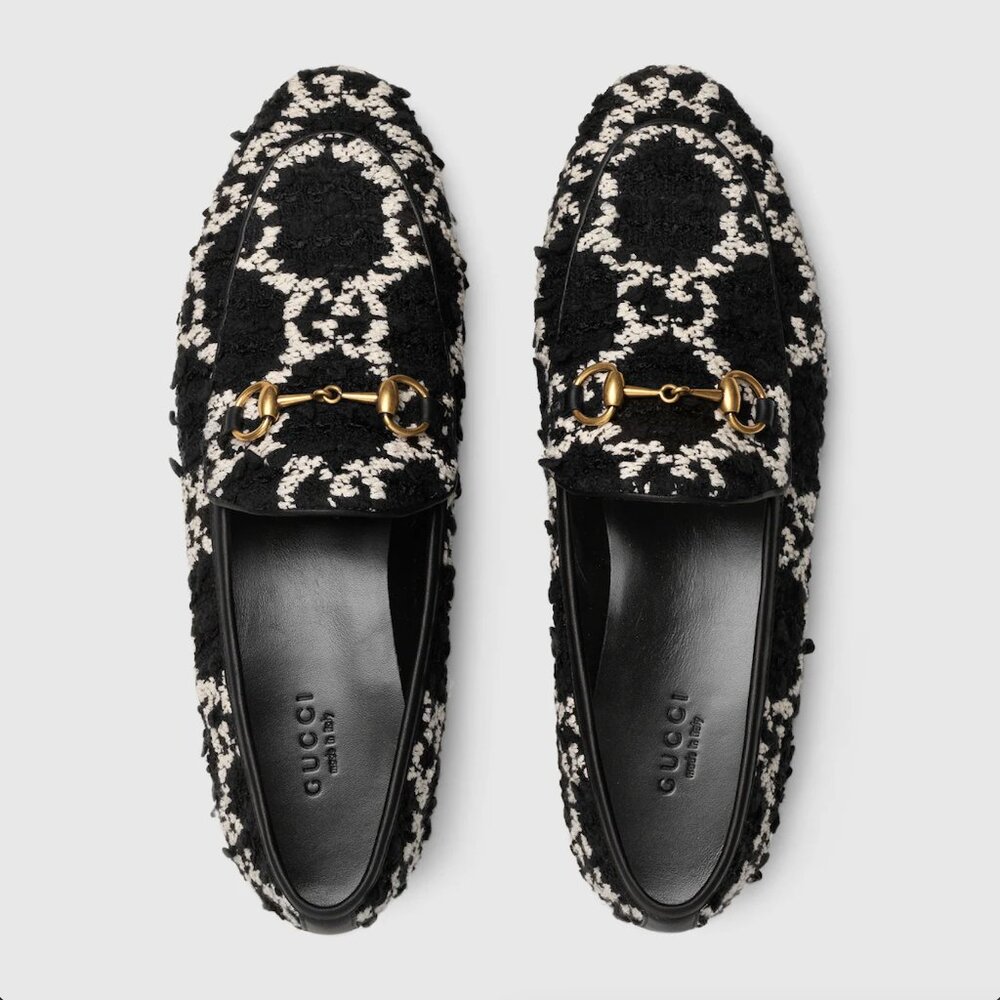 Gucci GG Tweed Horsebit Loafers size 36 NIB